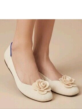 Rothy’s The Petal Square Toe Flats – Ivory / Cream Ballet Flats! Size 10